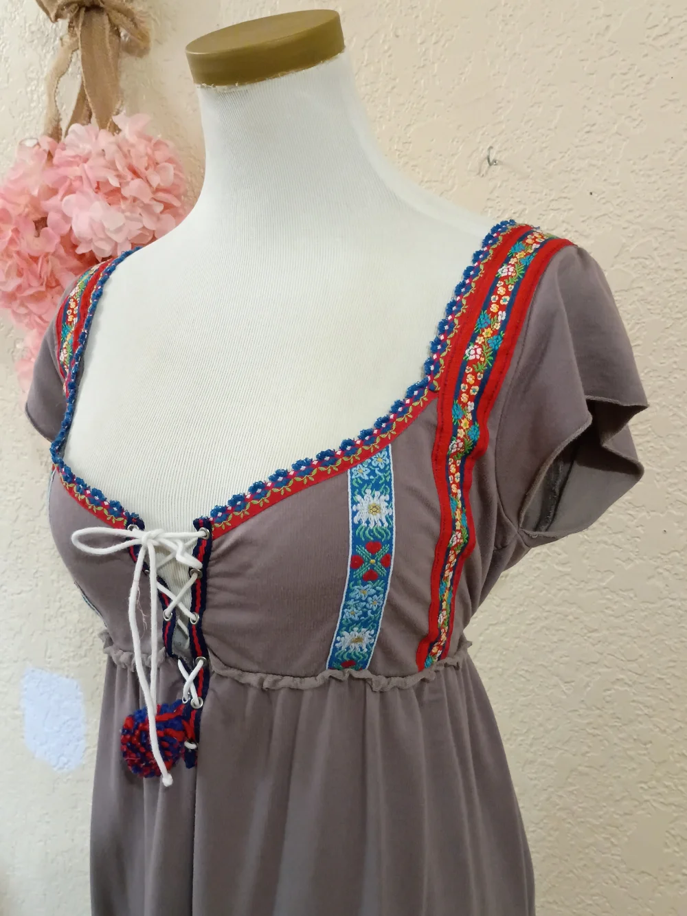 Free People Embroidered Tiered Dress L - Picture 2 of 9